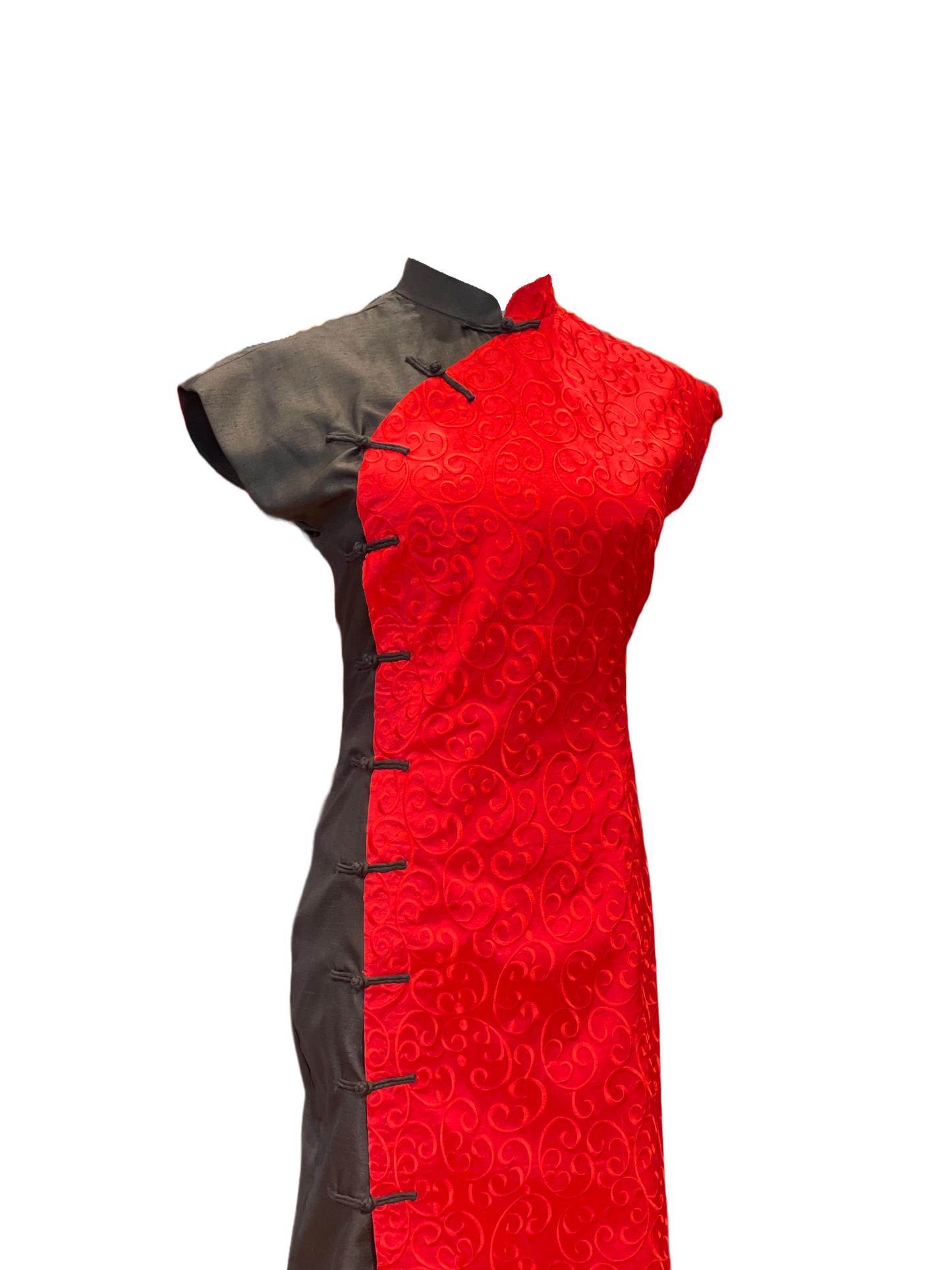 Red and Black Two-tone Cheongsam