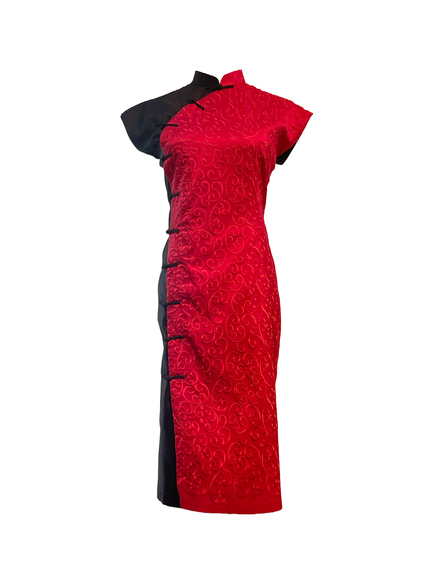 Red and Black Two-tone Cheongsam