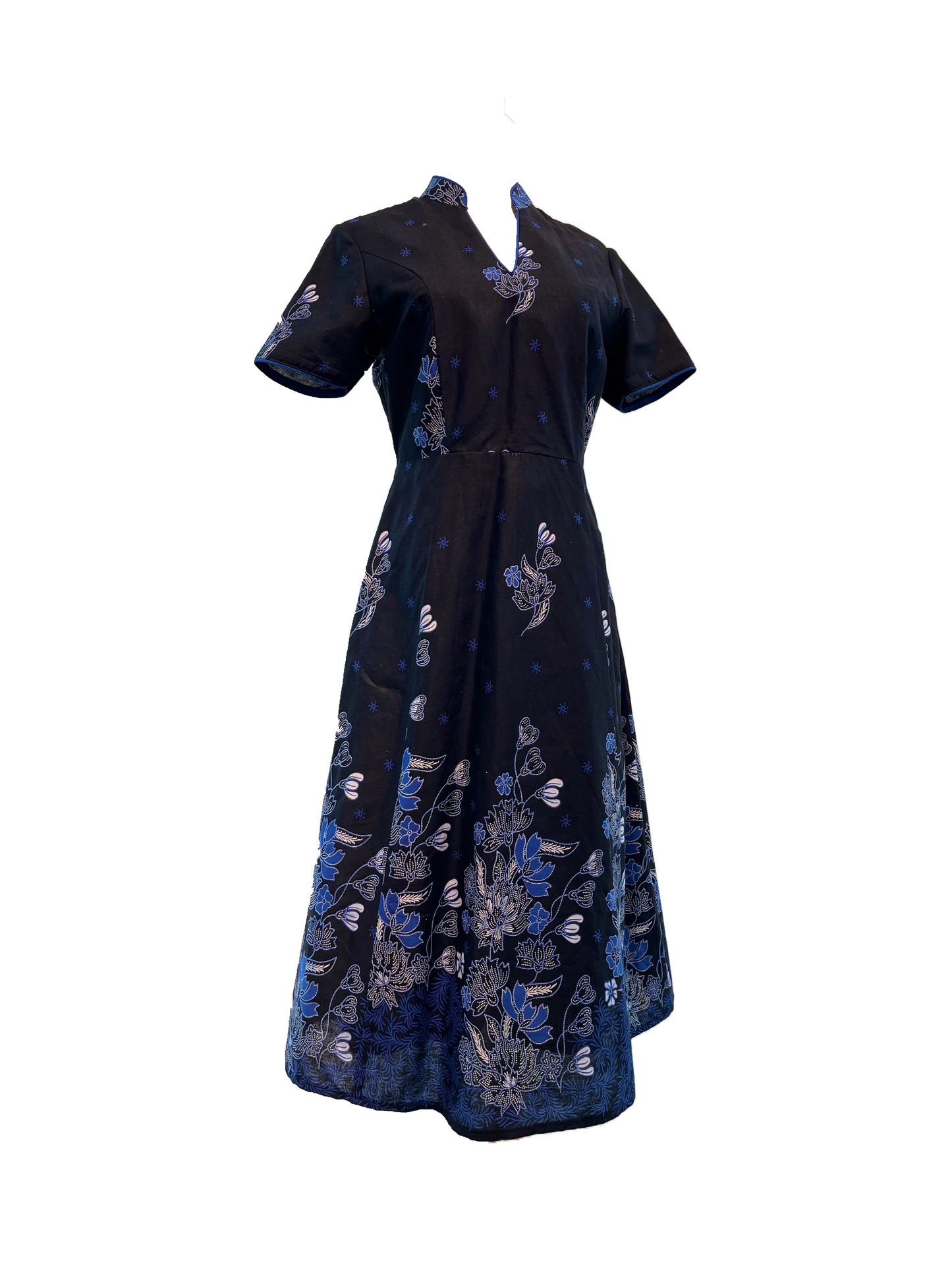 Batik V-Neck Collared Dress
