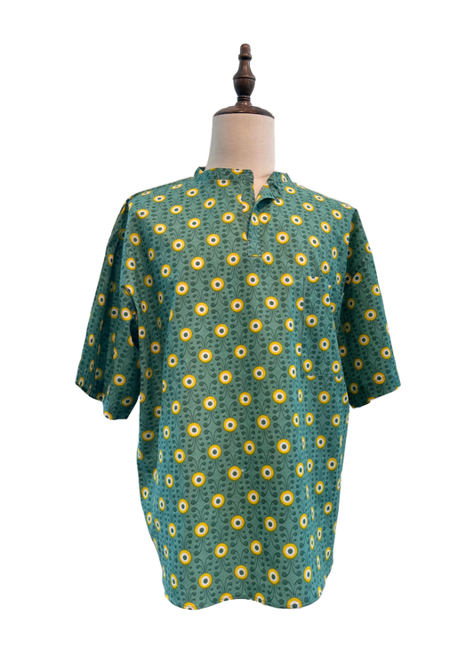 Mock Mandarin Japanese Cotton Shirt