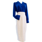 Sapphire Blue Silk Top with Linen Skirt