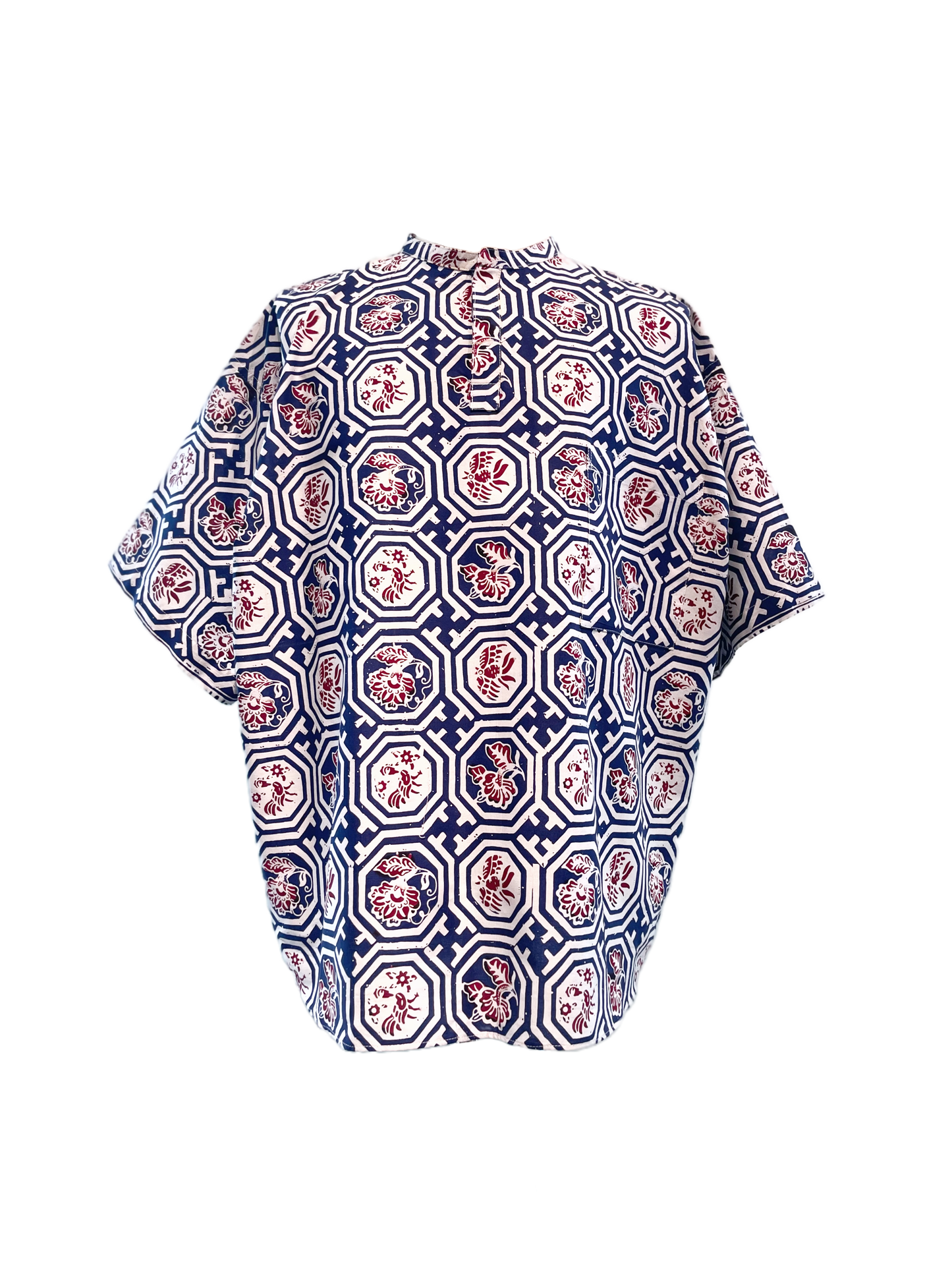 Mock Mandarin Batik Shirt