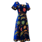 Batik Jewel Tone Square Neck Dress