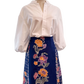 Linen Blouse with Batik Flare Skirt