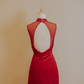 Red Duchess Satin with Side and Back Diamond Back Mesh Cheongsam
