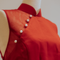 Red Duchess Satin with Side and Back Diamond Back Mesh Cheongsam
