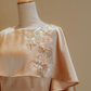 Champagne Gold Duchess Satin With Attached Shawl Mermaid Cut Gown Evening Gown