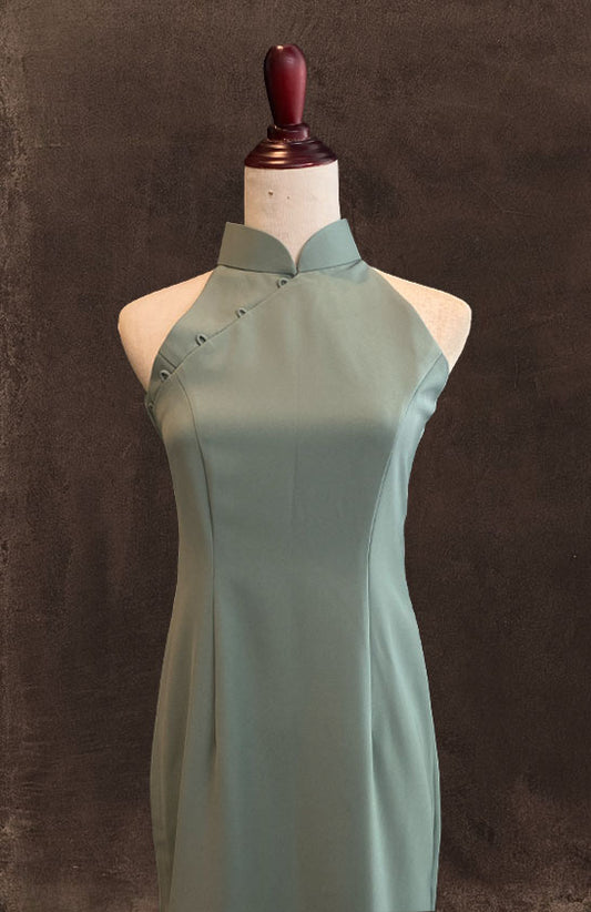Sage Green Cotton Cheongsam