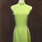Baby Blue And Lime Green Cotton Cheongsam