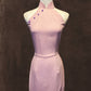 Pink Cotton Cheongsam with Tulip Wrap Skirt