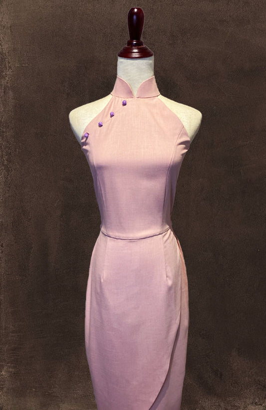 Pink Casual wear Cheongsam
