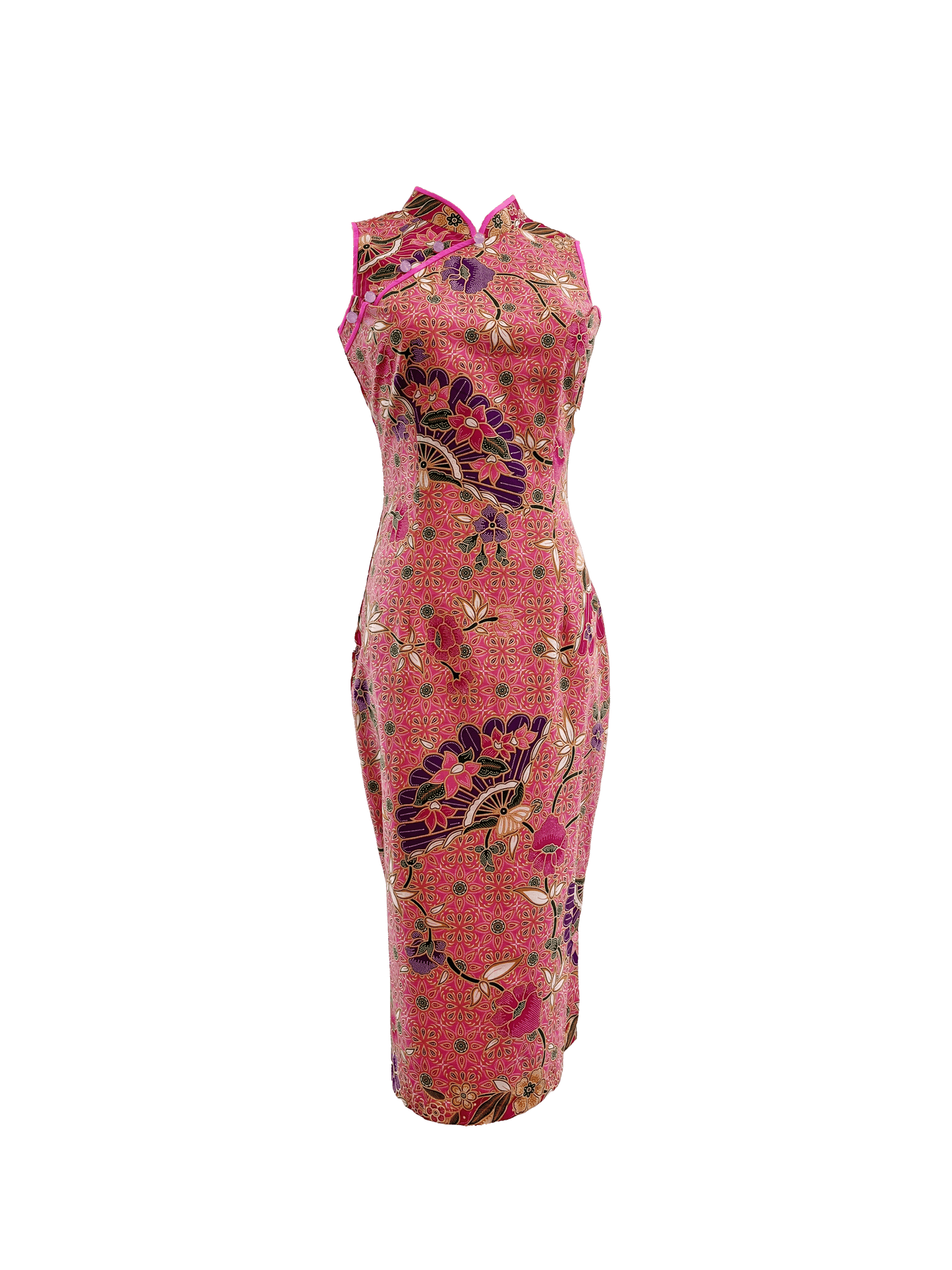 Pink Batik Sleeveless Cheongsam