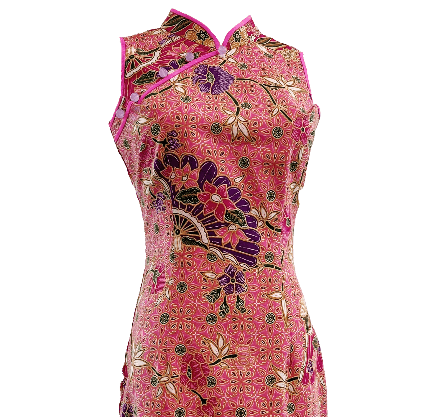 Pink Batik Sleeveless Cheongsam