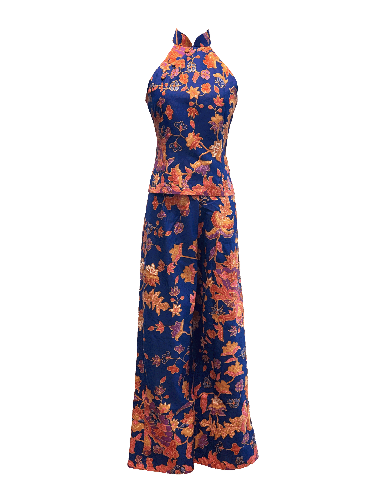 Two-Piece Batik Cheongsam Top & Pants