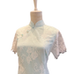 Soft Blue Satin Lace Cheongsam
