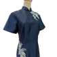 Electric Blue Thai Silk Cheongsam with Applique