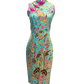 Batik Cheongsam with Pink Flower Button & Trimmings