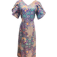 Purple Batik Dress with Tulip Sleeve