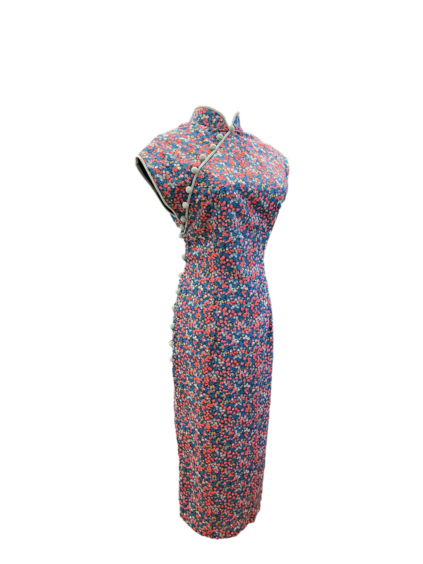 Floral Liberty Cheongsam With Short Cap Sleeve Outpost Clothing 